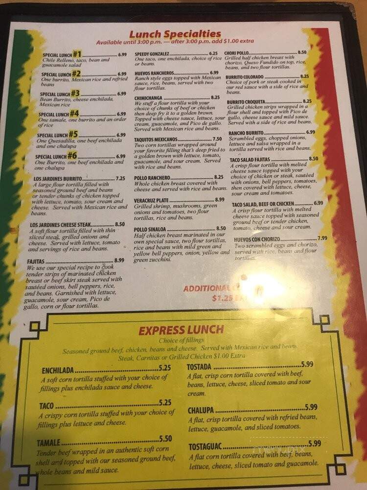 Los Jardines Restaurant - Robinson, IL menu_pic