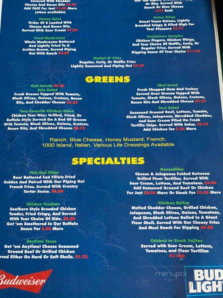 Players Club Bar & Grill - Independence, MO menu_pic