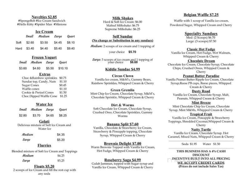 Trolley Stop Ice Cream - Cape May, NJ menu_pic