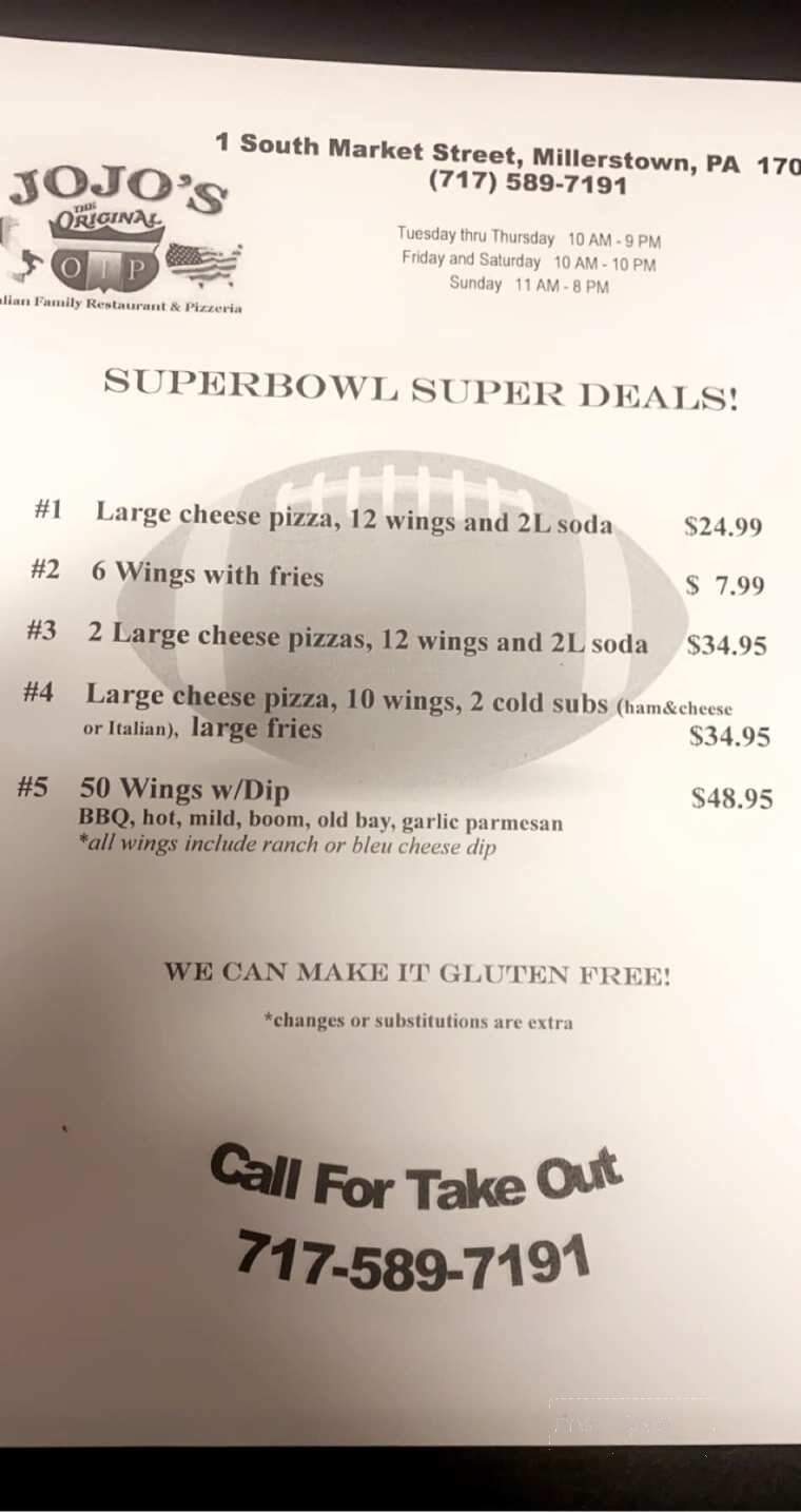 Jo Jo's Pizza & Subs - Millerstown, PA