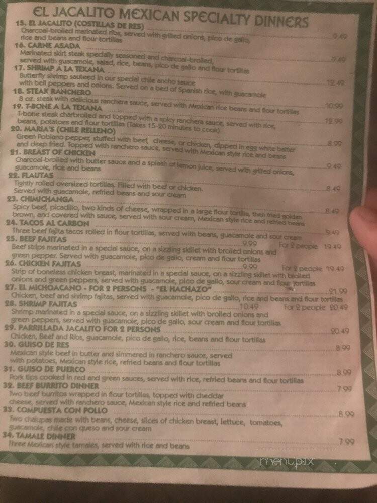 El Jacalito - Crandall, TX menu_pic
