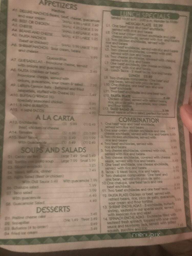 El Jacalito - Crandall, TX menu_pic