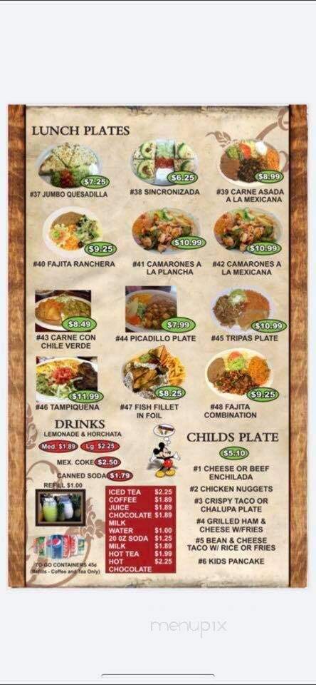 El Paraiso - Somerset, TX menu_pic