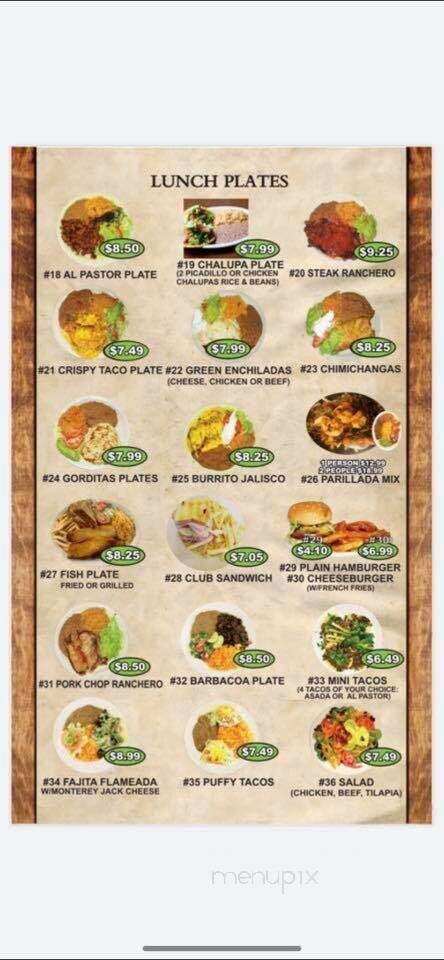 El Paraiso - Somerset, TX menu_pic