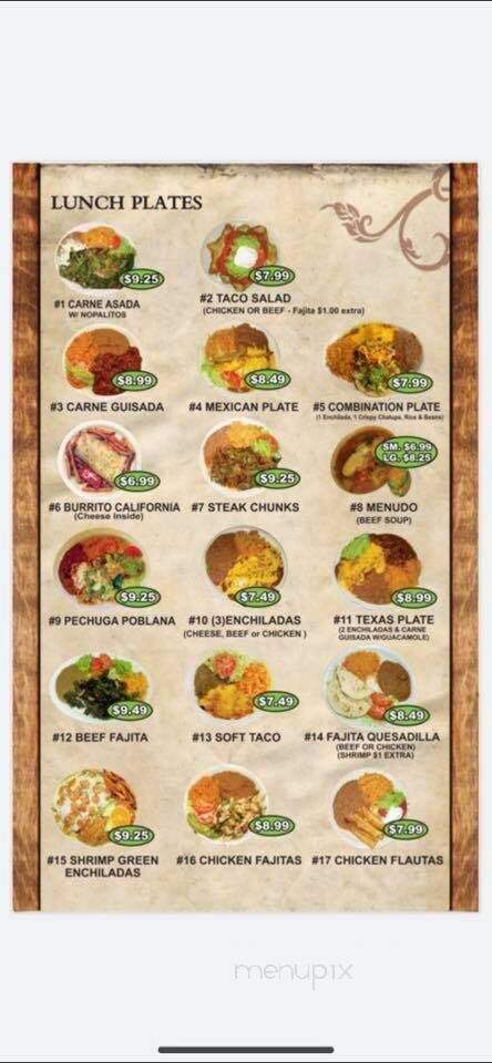 El Paraiso - Somerset, TX menu_pic