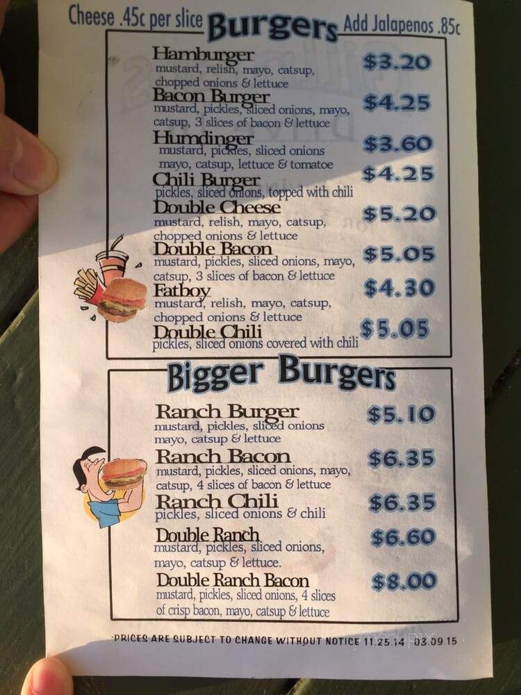 Gillman's Frosties - Oakdale, CA menu_pic