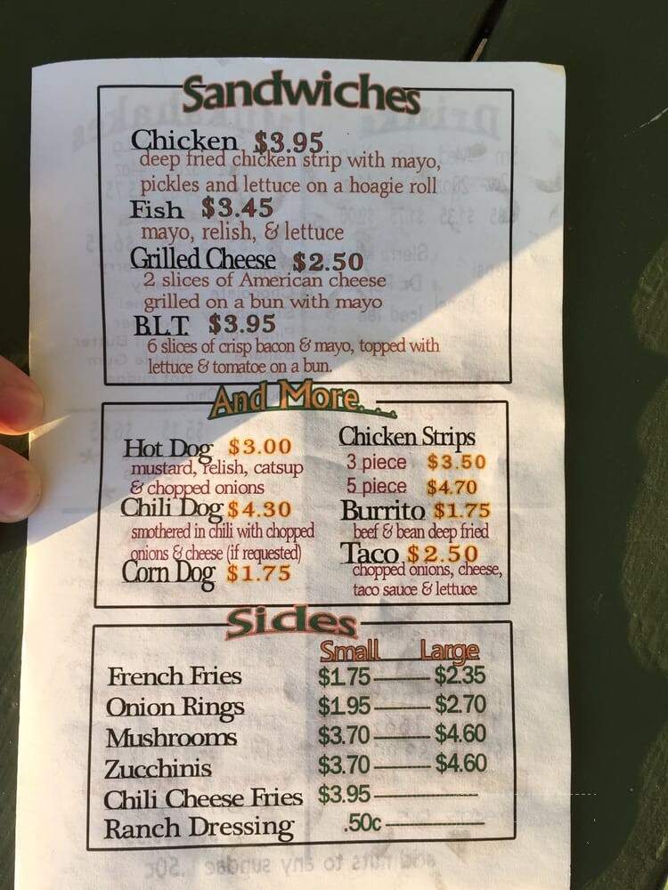 Gillman's Frosties - Oakdale, CA menu_pic