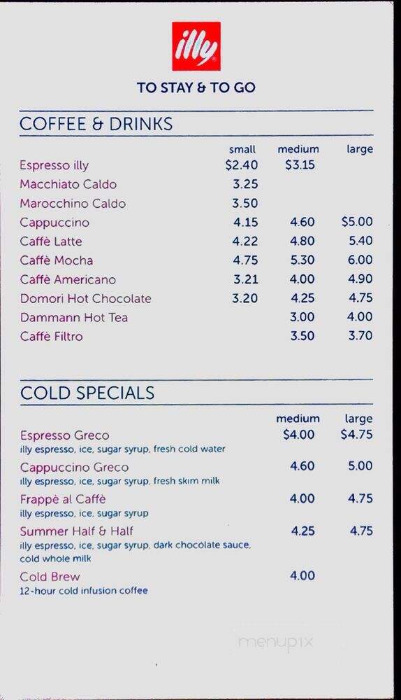 Illy Espressamente - Detroit, MI menu_pic