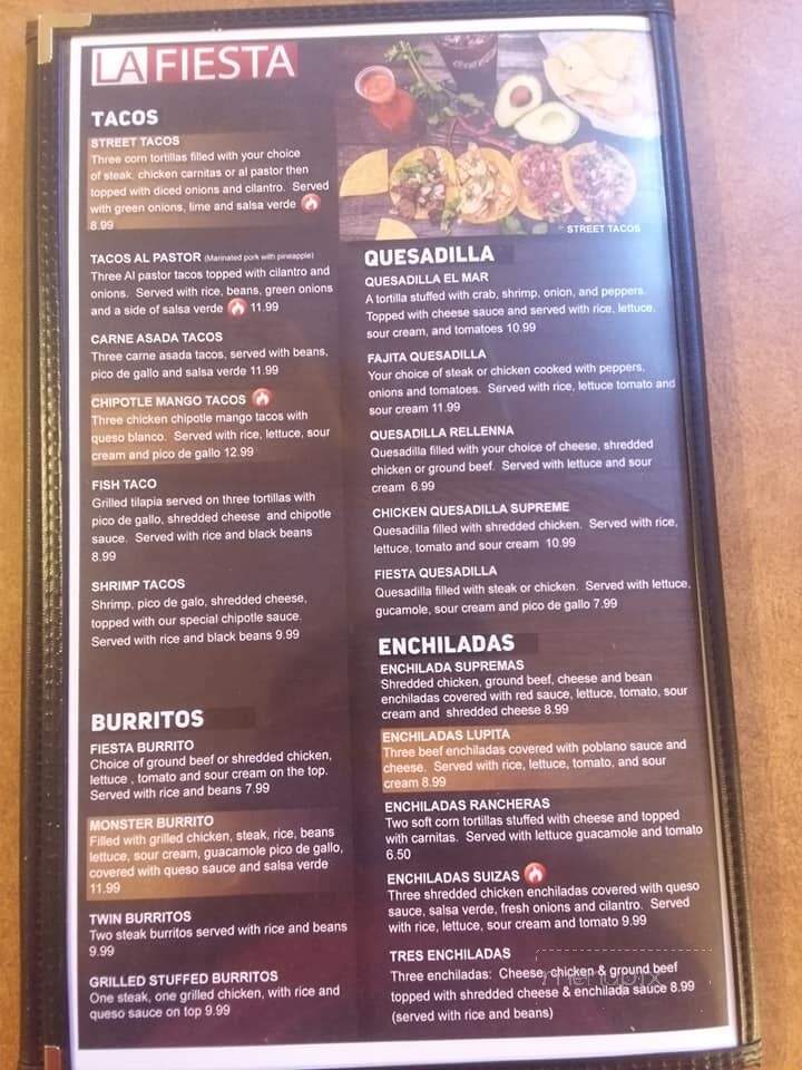 La Fiesta Mexican Restaurant - Mount Vernon, IL menu_pic