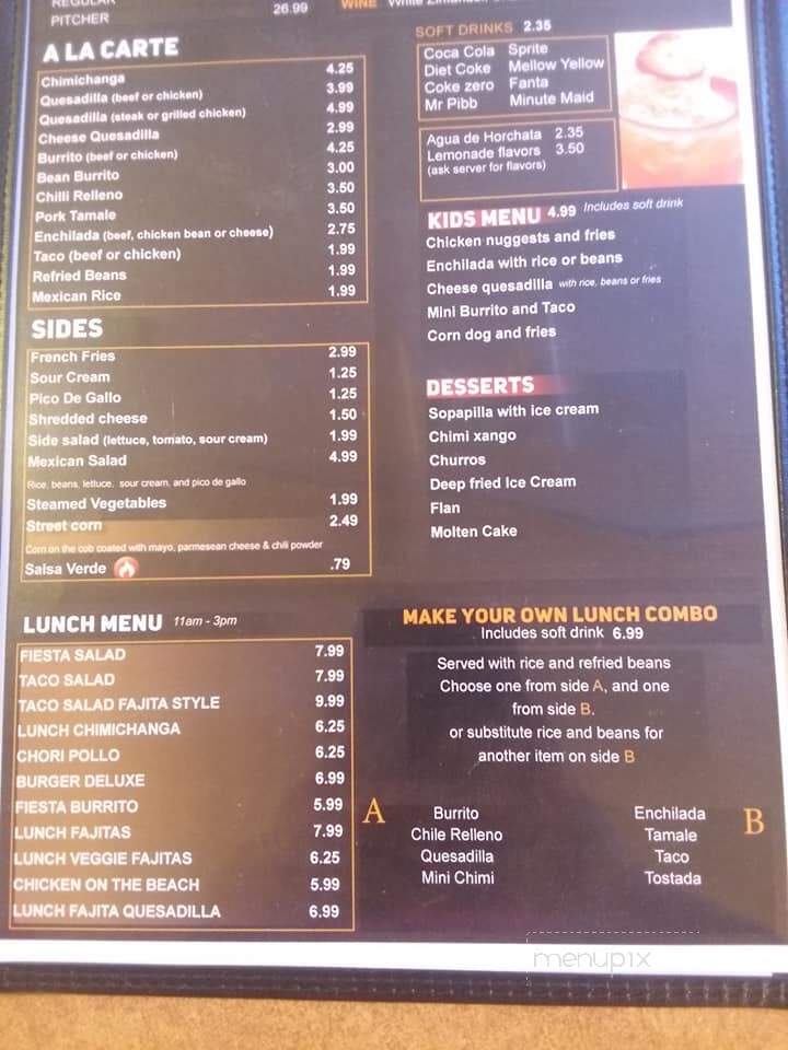 La Fiesta Mexican Restaurant - Mount Vernon, IL menu_pic