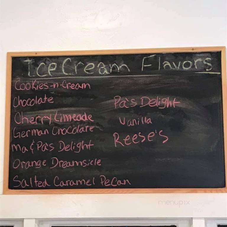 Ma & Pa's Homemade Ice Cream - Meeker, OK menu_pic