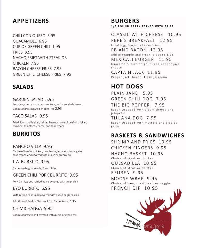 The Mad Moose Cafe - Walden, CO menu_pic
