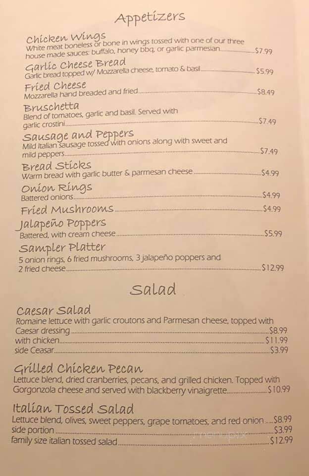 Villa Nova - Chesterton, IN menu_pic