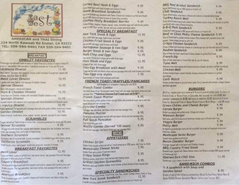 East Meet West - Exeter, CA menu_pic