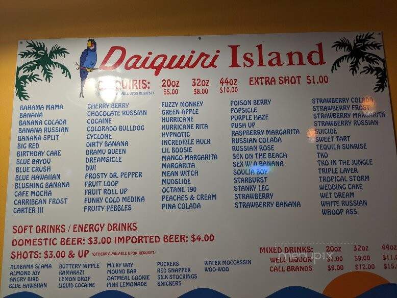 Daiquiri Island - Bunkie, LA menu_pic