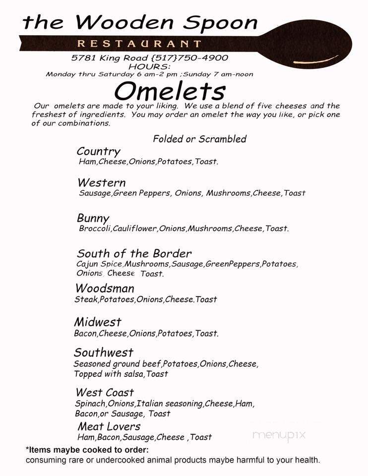 Wooden Spoon - Jackson, MI menu_pic