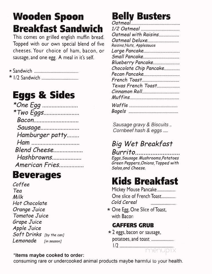 Wooden Spoon - Jackson, MI menu_pic