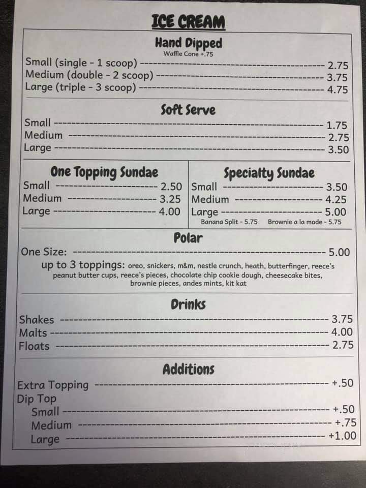 Dairy Flo - Gladstone, MI menu_pic