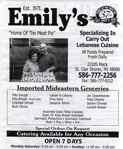 Emily's Delicatessen - St Clair Shores, MI menu_pic