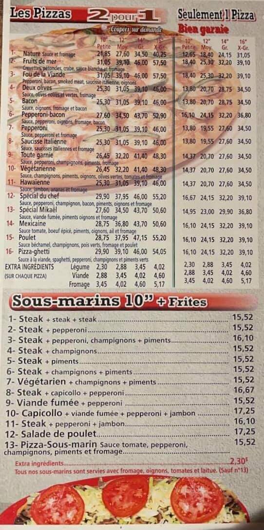 Restaurant Mikael - Sainte-Agathe-Des-Monts, QC menu_pic