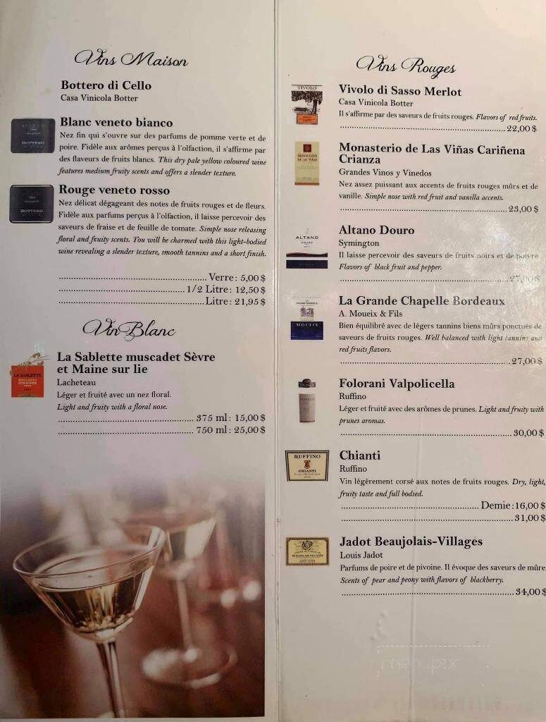 Restaurant Mikael - Sainte-Agathe-Des-Monts, QC menu_pic