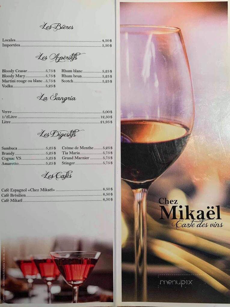 Restaurant Mikael - Sainte-Agathe-Des-Monts, QC menu_pic