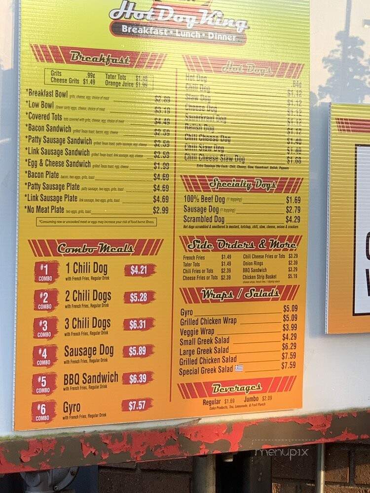 Hot Dog King - Albany, GA menu_pic