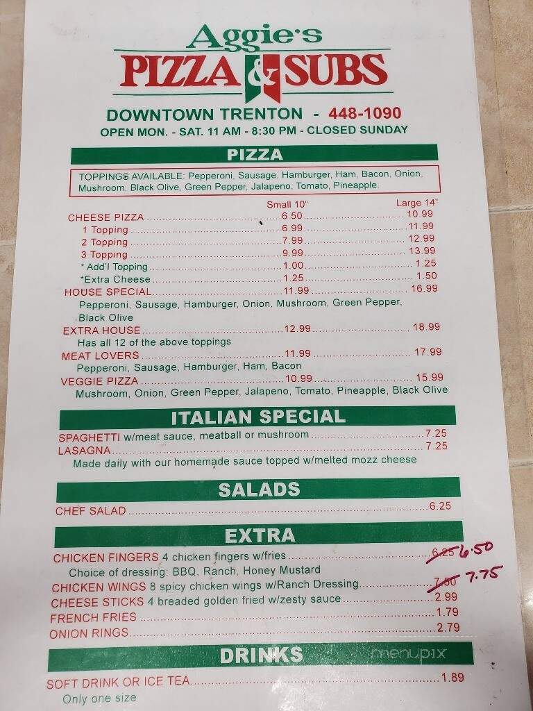 Aggie Pizza - Trenton, NC menu_pic