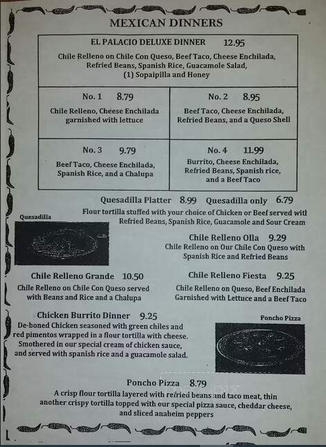El Palacio Mexican Restaurant - Duncan, OK menu_pic