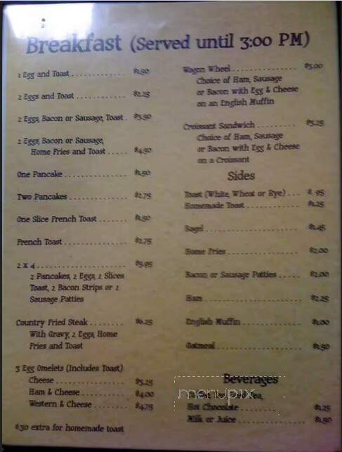 Gary's Chuckwagon - West Newton, PA menu_pic