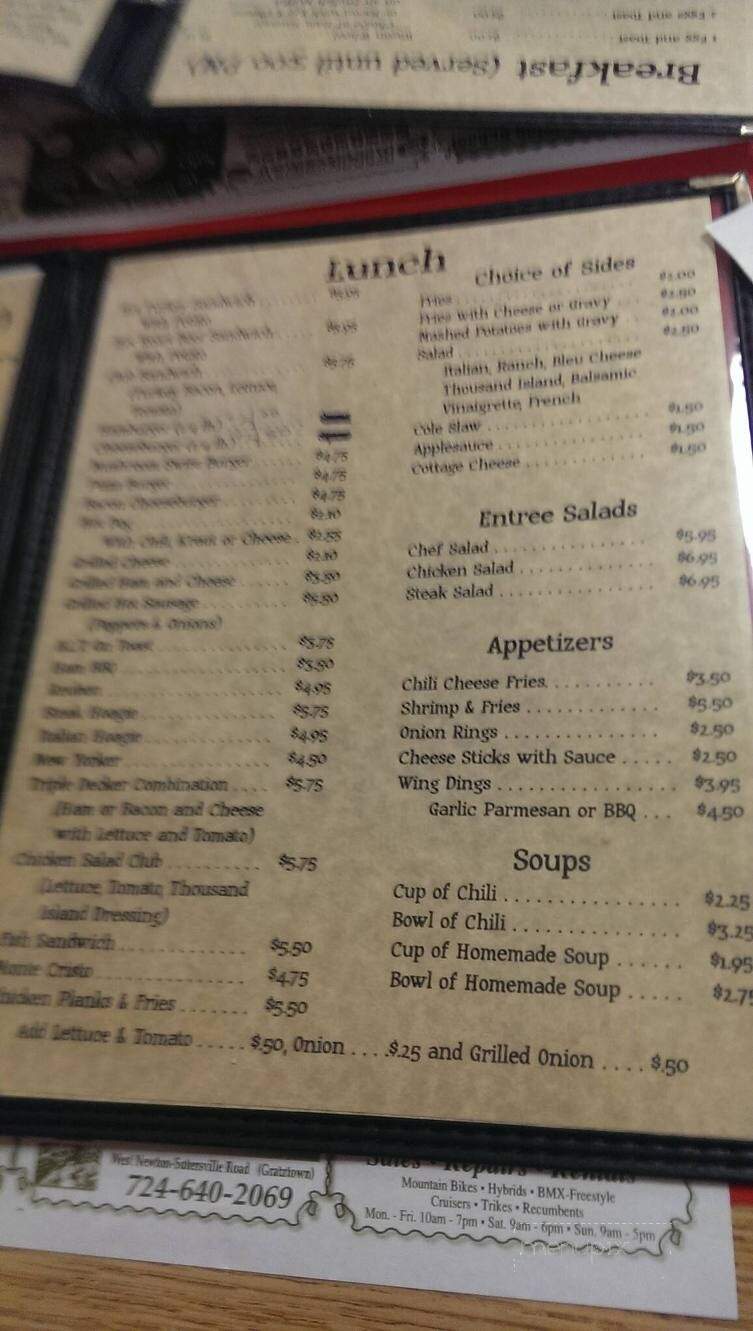 Gary's Chuckwagon - West Newton, PA menu_pic