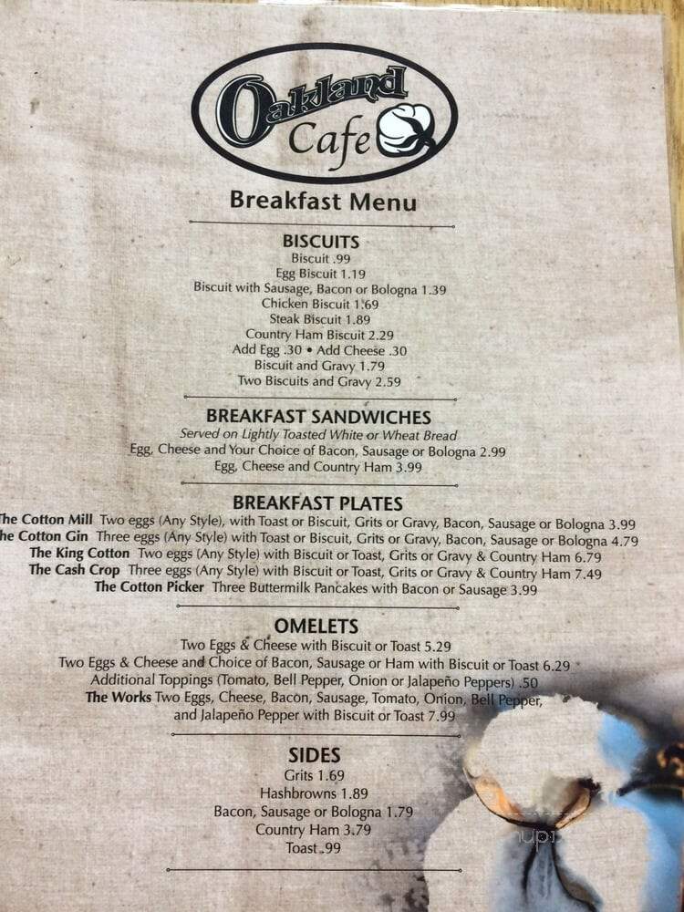 Oakland Cafe & Minimart - Florence, AL menu_pic