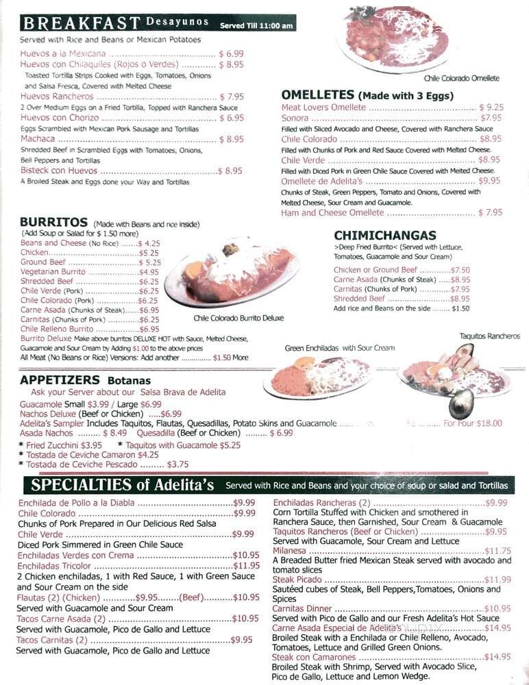 Adelita's Restaurant - Lucerne Valley, CA menu_pic