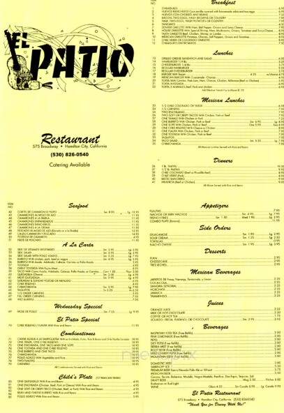El Patio Restaurant - Hamilton City, CA menu_pic