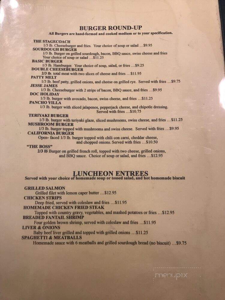 Stagecoach Restaurant - Elk Grove, CA menu_pic