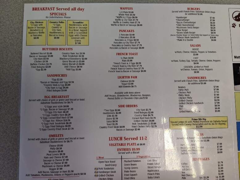 The buttered sales biscuit menu