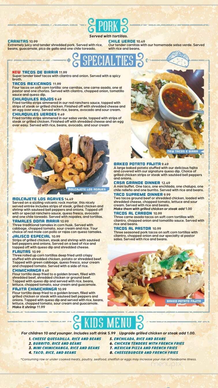 Los Agaves Grill - Lancaster, KY menu_pic