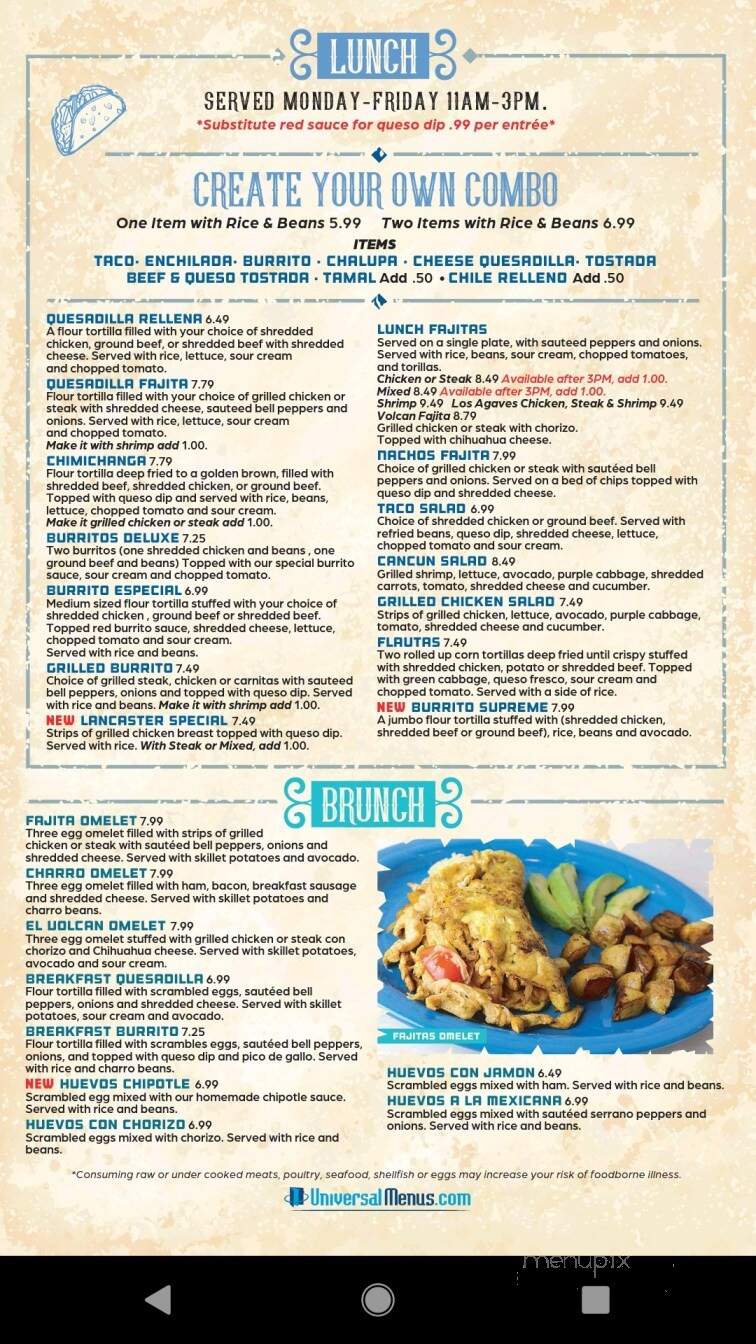 Los Agaves Grill - Lancaster, KY menu_pic