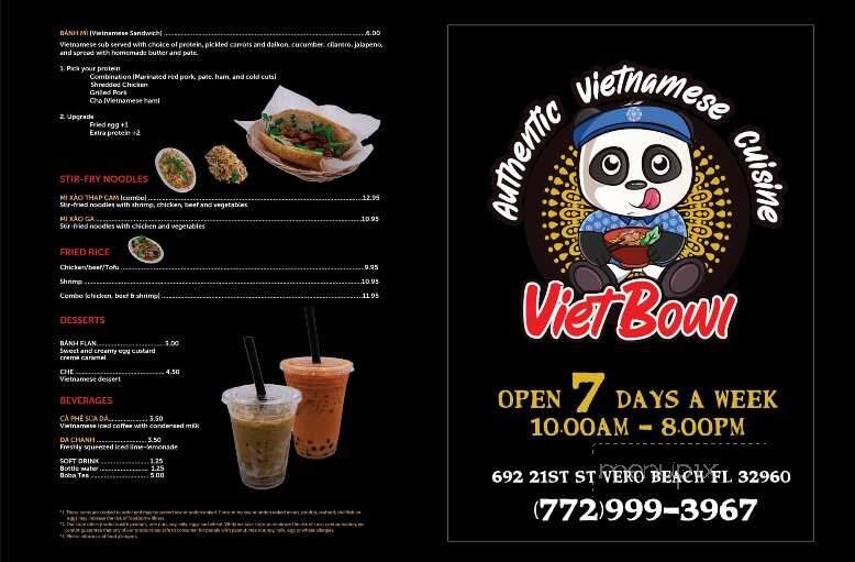 Viet Bowl - fort pierce, FL menu_pic