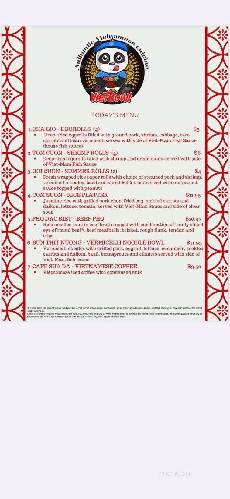 Viet Bowl - fort pierce, FL menu_pic
