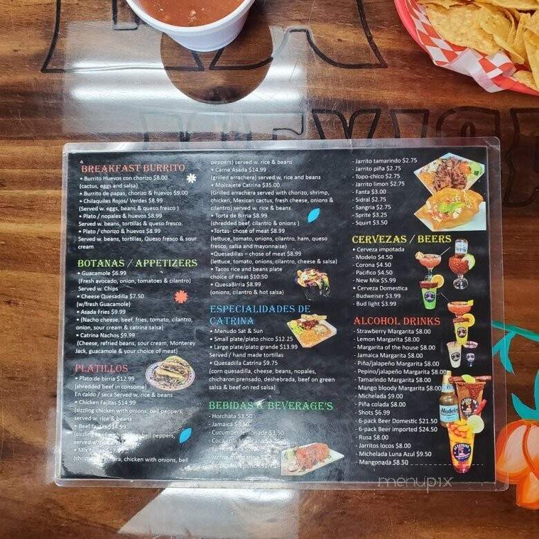 La Catrina - Stockton, CA menu_pic