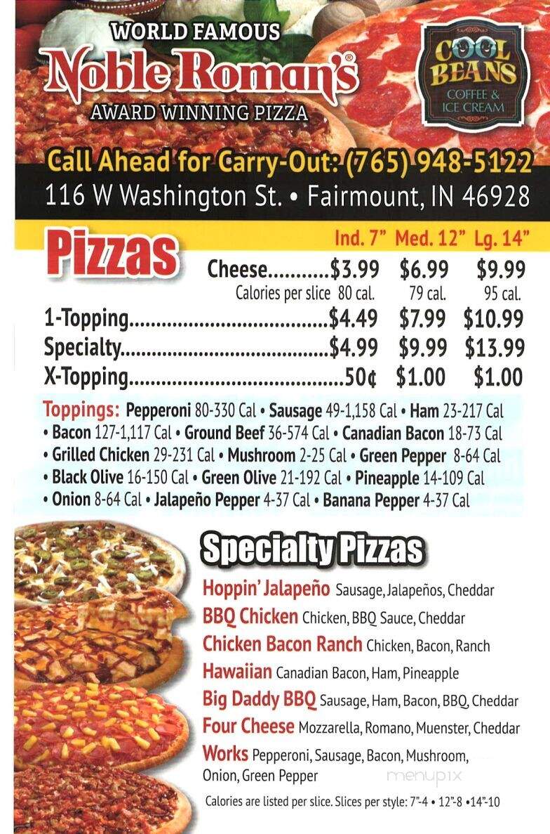 Cool Beans - Fairmount, IN menu_pic