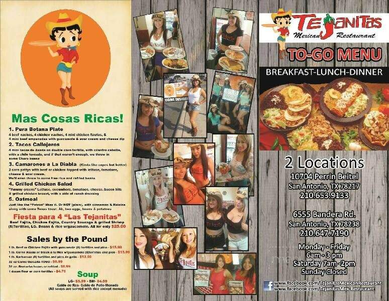 Tejanitas Mexican Restaurant - San Antonio, TX menu_pic