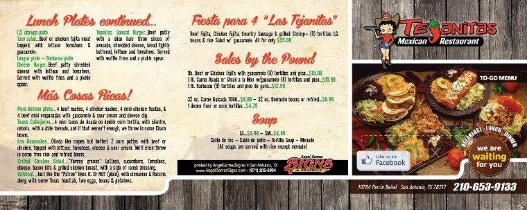 Tejanitas Mexican Restaurant - San Antonio, TX menu_pic