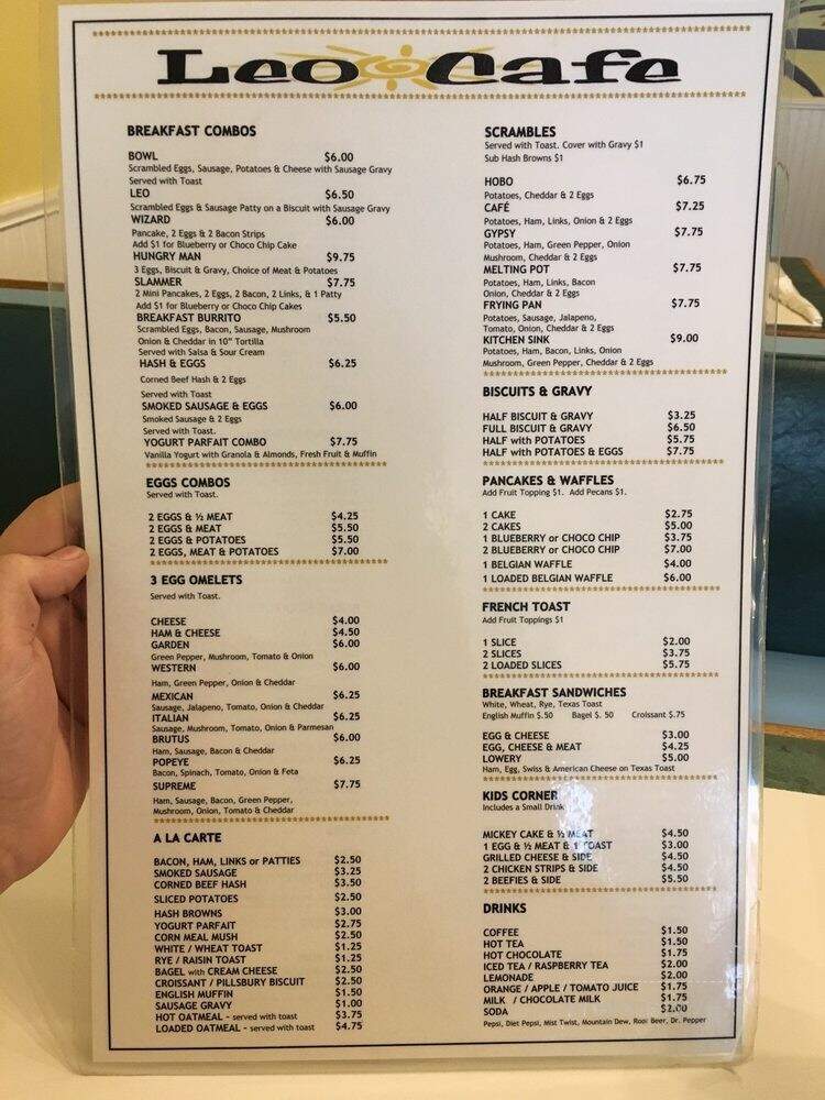 Leo Cafe - Leo, IN menu_pic