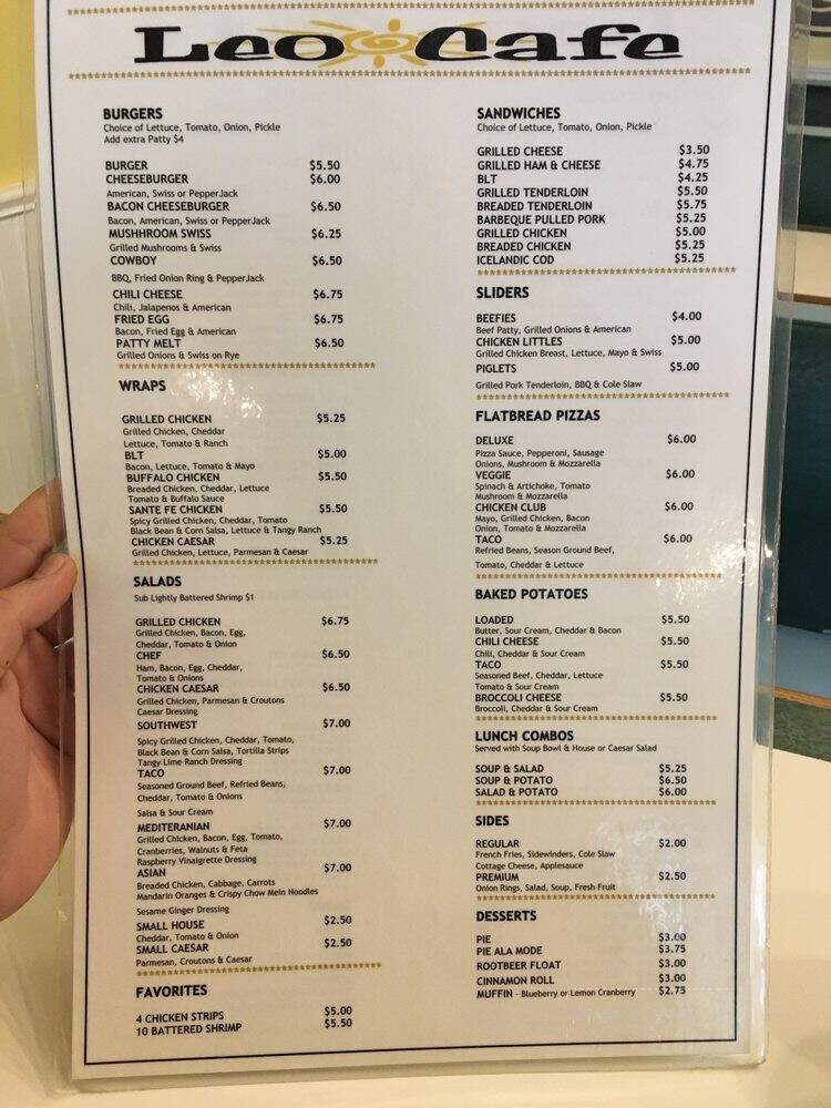 Leo Cafe - Leo, IN menu_pic