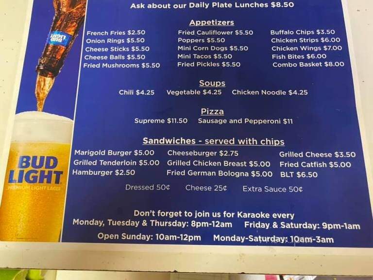 Marigold Bar - Evansville, IN menu_pic