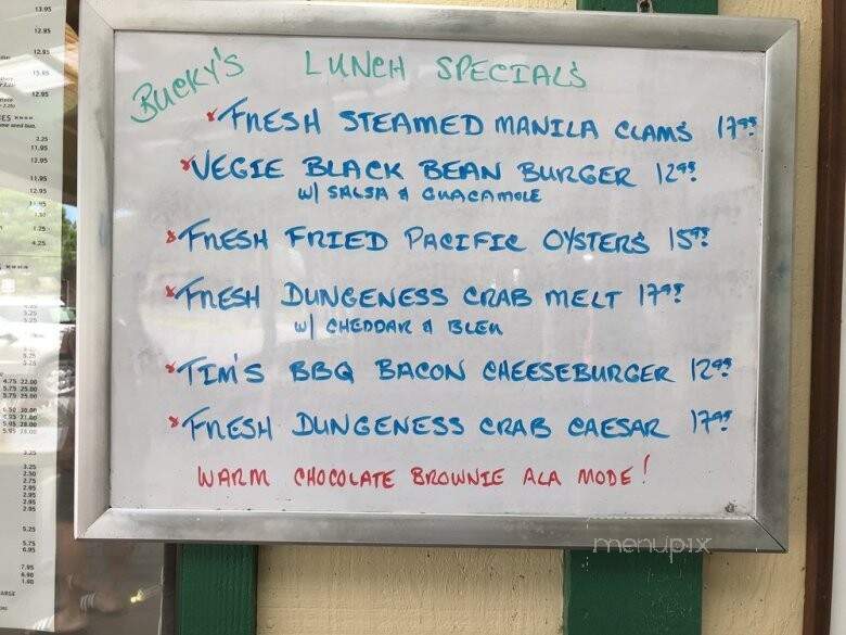 Bucky's Lopez Island Grill - Lopez Island, WA menu_pic