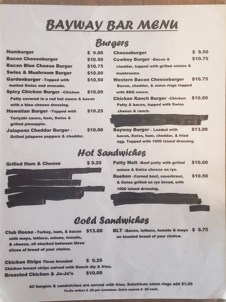 Bayway Tavern - Nehalem, OR menu_pic