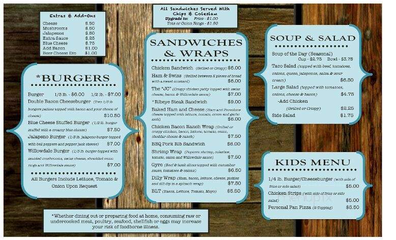 A Willowdale - Janesville, WI menu_pic